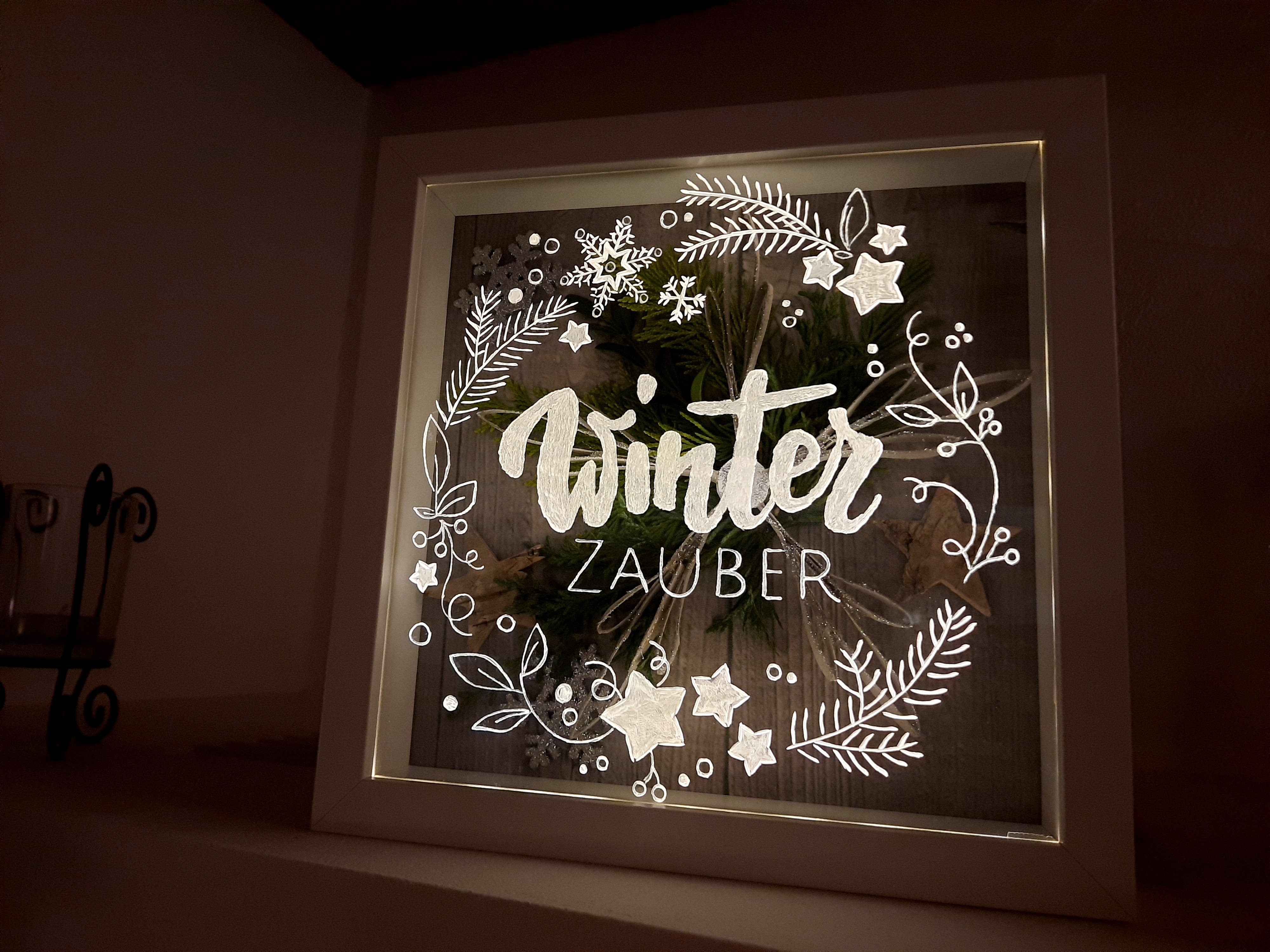 Acryl-Bilderrahmen DIY mit Lichterkette
